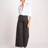 pantalone largo con nervature ORIANA 540 54 3 NERO quelledue 