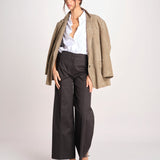 pantalone largo con nervature ORIANA 540 54 3 NERO quelledue 