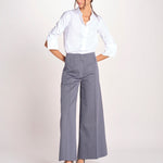 pantalone largo con nervature ORIANA 540 54 70 SLATE quelledue 