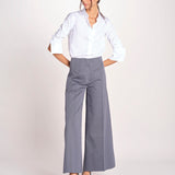 pantalone largo con nervature ORIANA 540 54 70 SLATE quelledue 