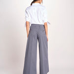 pantalone largo con nervature ORIANA 540 54 70 SLATE quelledue 