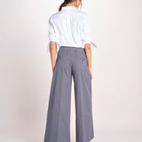 pantalone largo con nervature ORIANA 540 54 70 SLATE quelledue 