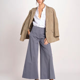 pantalone largo con nervature ORIANA 540 54 70 SLATE quelledue 
