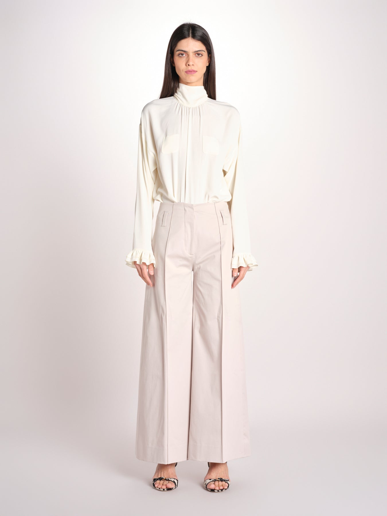 pantalone largo con nervature ORIANA 540 54 85 PABBLE quelledue 