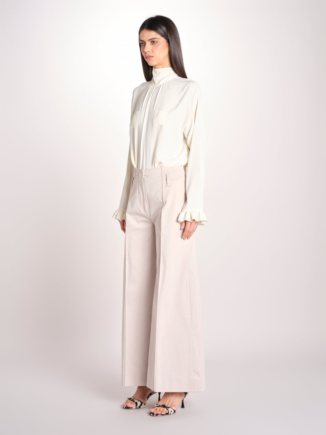 pantalone largo con nervature ORIANA 540 54 85 PABBLE quelledue 
