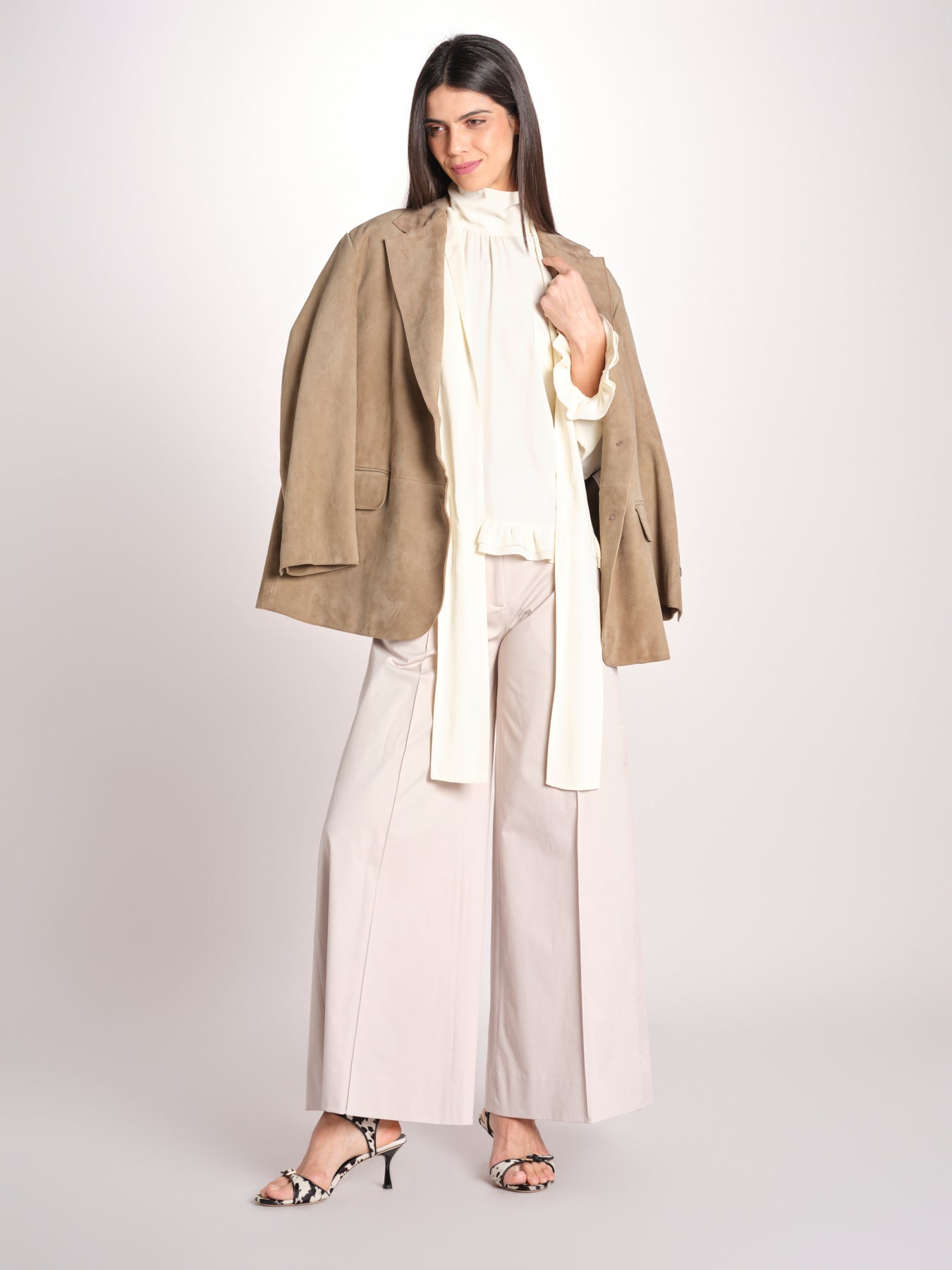 pantalone largo con nervature ORIANA 540 54 85 PABBLE quelledue 