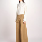 pantalone largo con nervature tinto in capo ORIANA 540 801 13 CRETA quelledue 