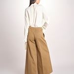 pantalone largo con nervature tinto in capo ORIANA 540 801 13 CRETA quelledue 
