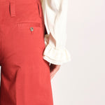 pantalone largo con nervature tinto in capo ORIANA 540 801 48 MATTONE quelledue 