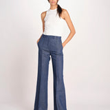 pantalone con nervature in denim OTTAVIA 673855 684 quelledue 