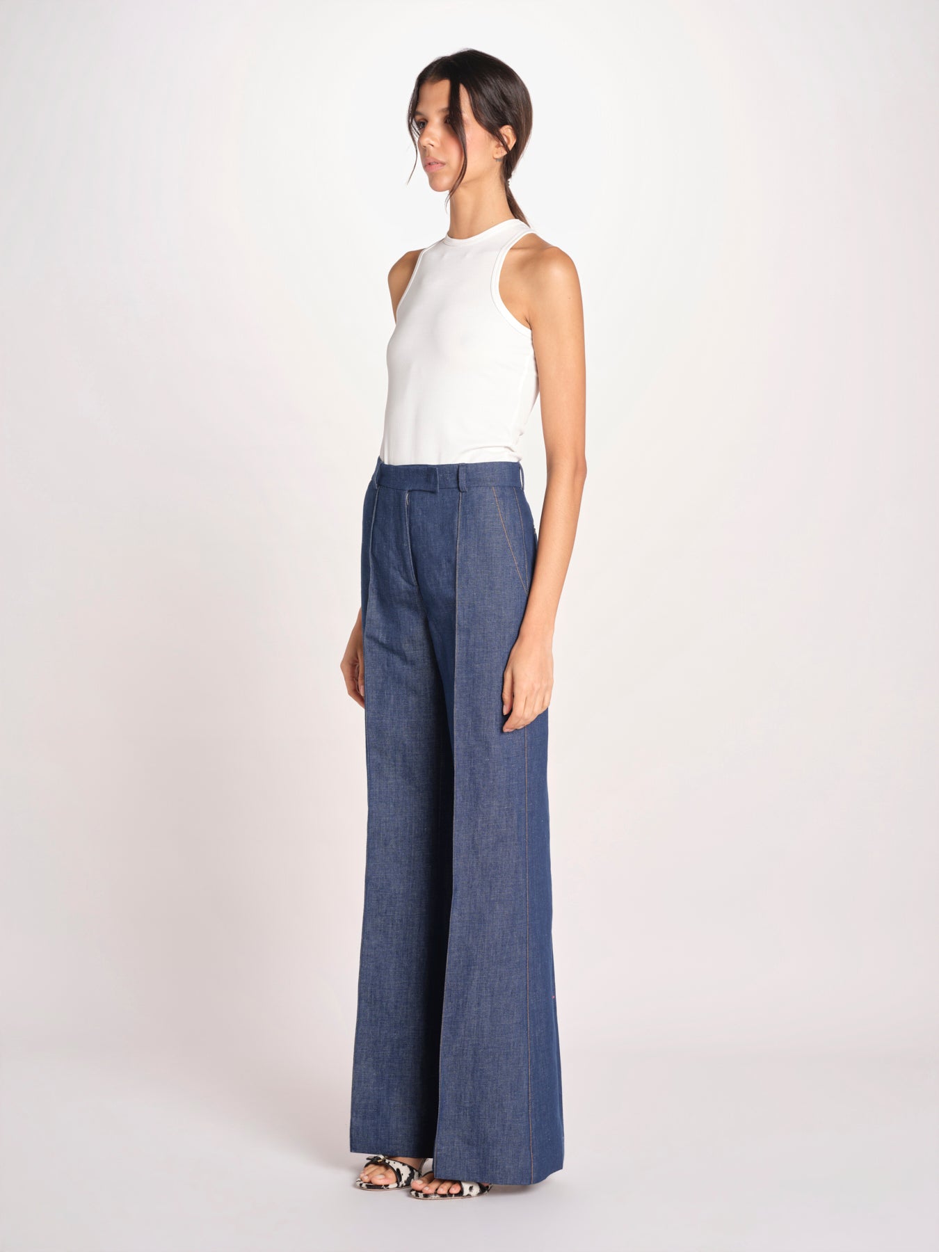 pantalone con nervature in denim OTTAVIA 673855 684 quelledue 