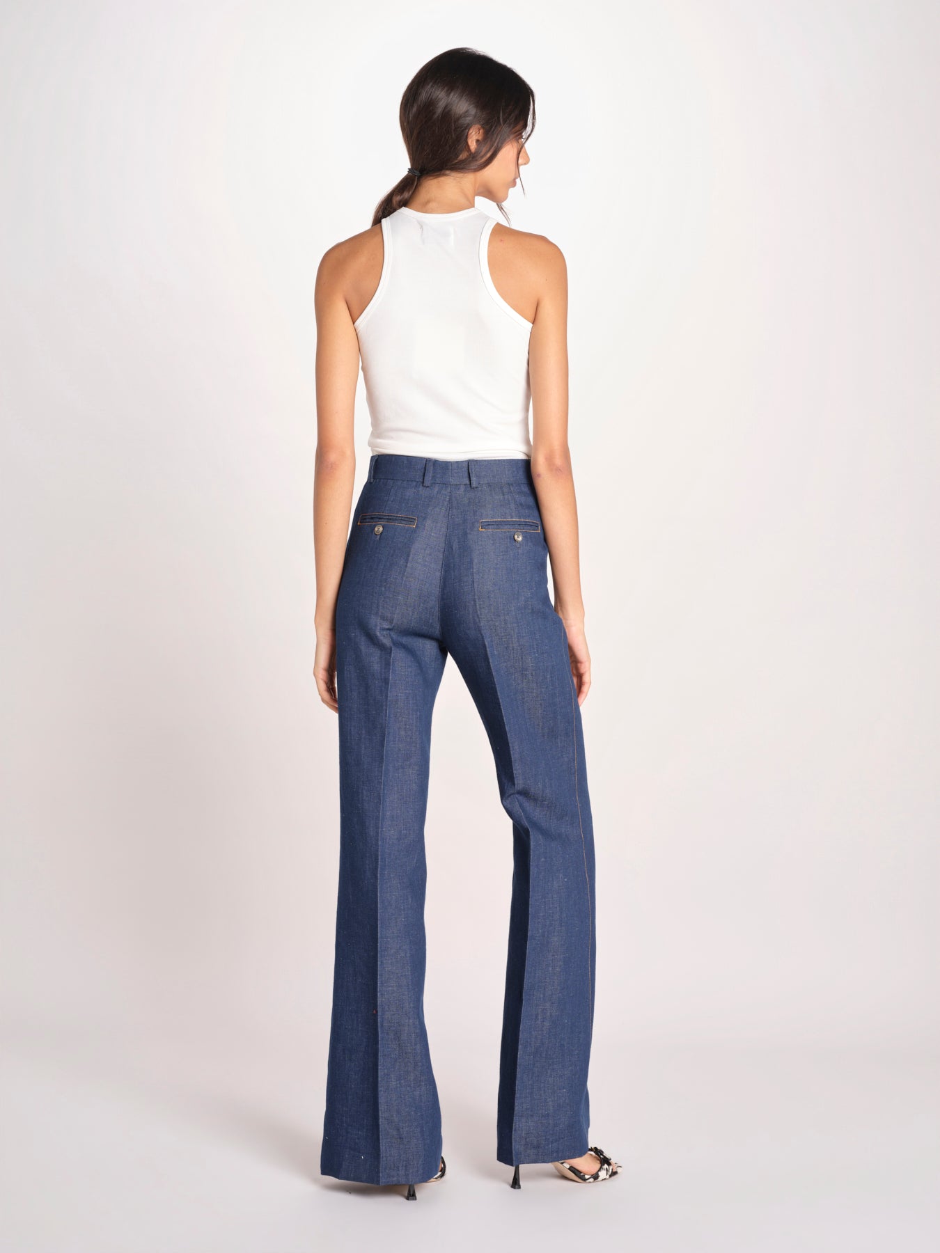 pantalone con nervature in denim OTTAVIA 673855 684 quelledue 