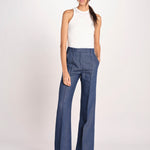 pantalone con nervature in denim OTTAVIA 673855 684 quelledue 