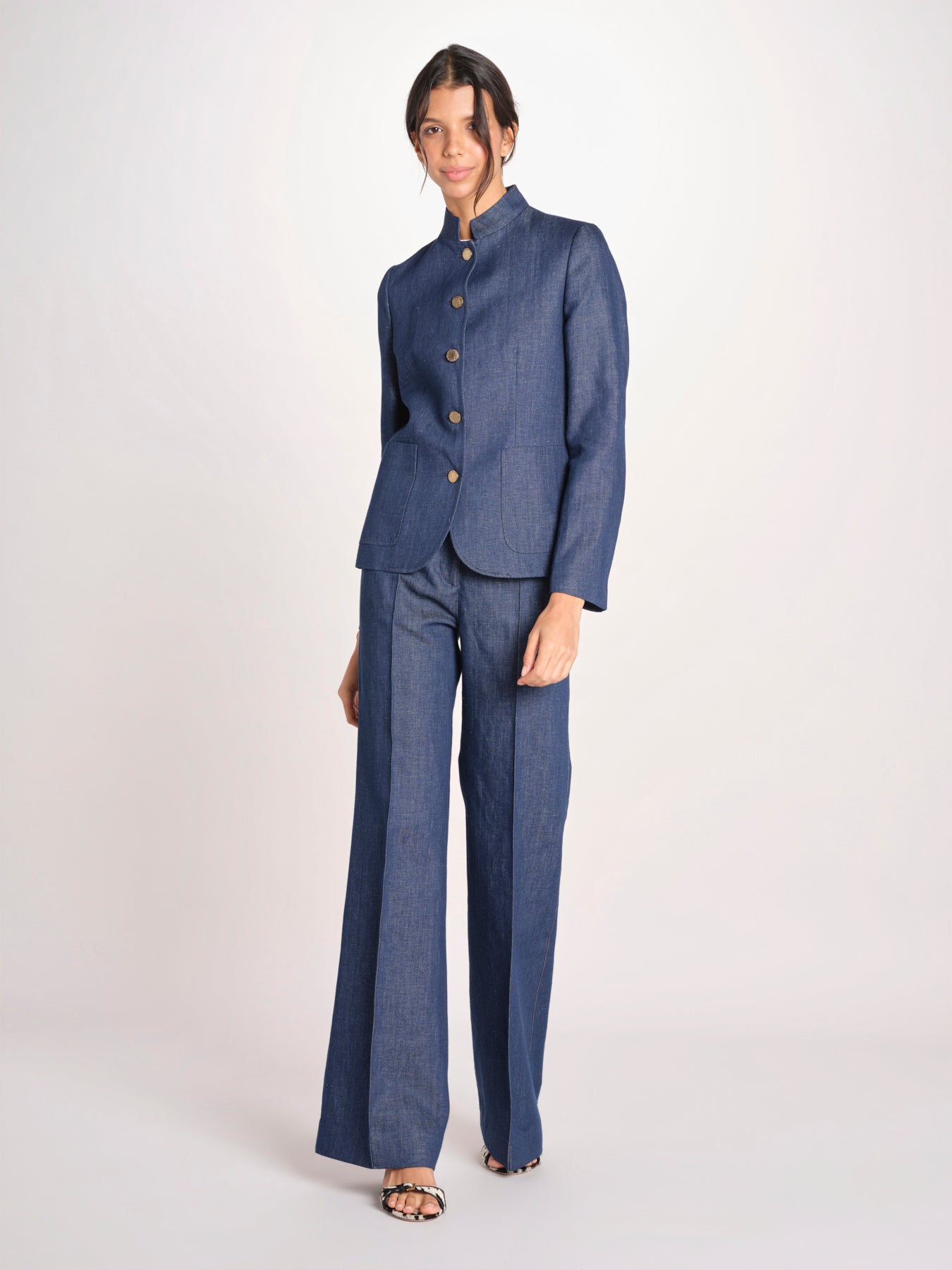 pantalone con nervature in denim OTTAVIA 673855 684 quelledue 