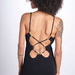 abito lungo con spalline sottili CHRISSY GOWN E02263016 BLACK ramy brook 