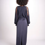 abito lungo con manica lunga LEESA E022630011 NAVY ramy brook 
