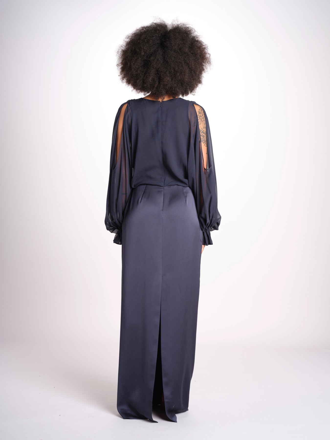abito lungo con manica lunga LEESA E022630011 NAVY ramy brook 