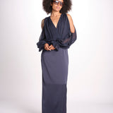 abito lungo con manica lunga LEESA E022630011 NAVY ramy brook 