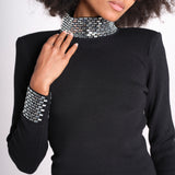 abito strass 10043 BLK retrofete 