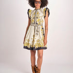 miniabito stampato BARONESSA PAPYRUS.GOLD.BLACK scarlett poppies 