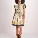 miniabito stampato BARONESSA PAPYRUS.GOLD.BLACK scarlett poppies 