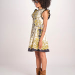 miniabito stampato BARONESSA PAPYRUS.GOLD.BLACK scarlett poppies 