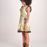 miniabito stampato BARONESSA PAPYRUS.GOLD.BLACK scarlett poppies 