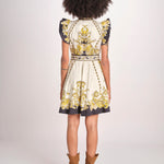miniabito stampato BARONESSA PAPYRUS.GOLD.BLACK scarlett poppies 