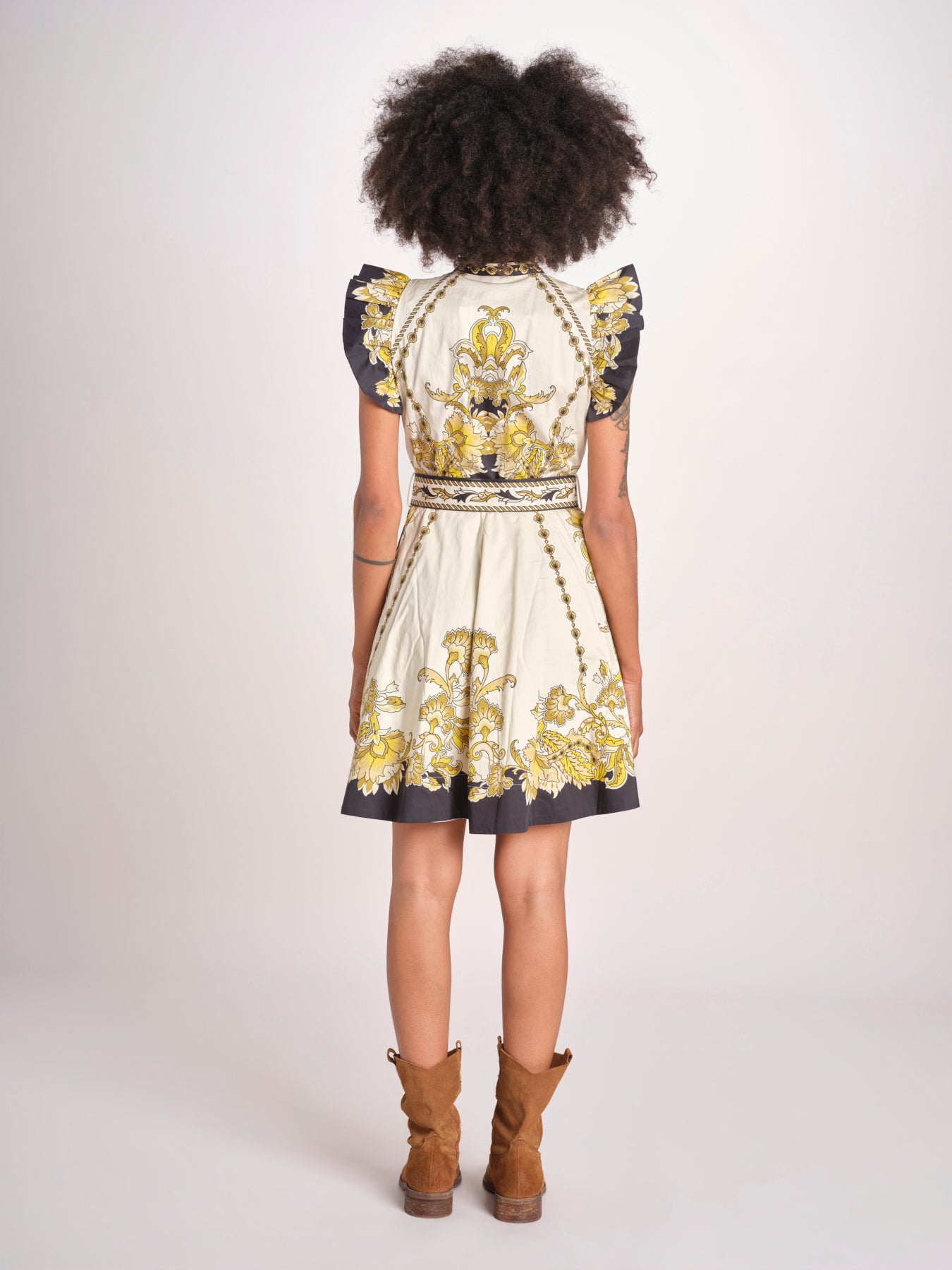 miniabito stampato BARONESSA PAPYRUS.GOLD.BLACK scarlett poppies 