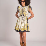miniabito stampato BARONESSA PAPYRUS.GOLD.BLACK scarlett poppies 