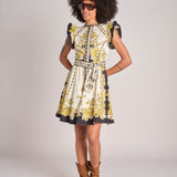 miniabito stampato BARONESSA PAPYRUS.GOLD.BLACK scarlett poppies 
