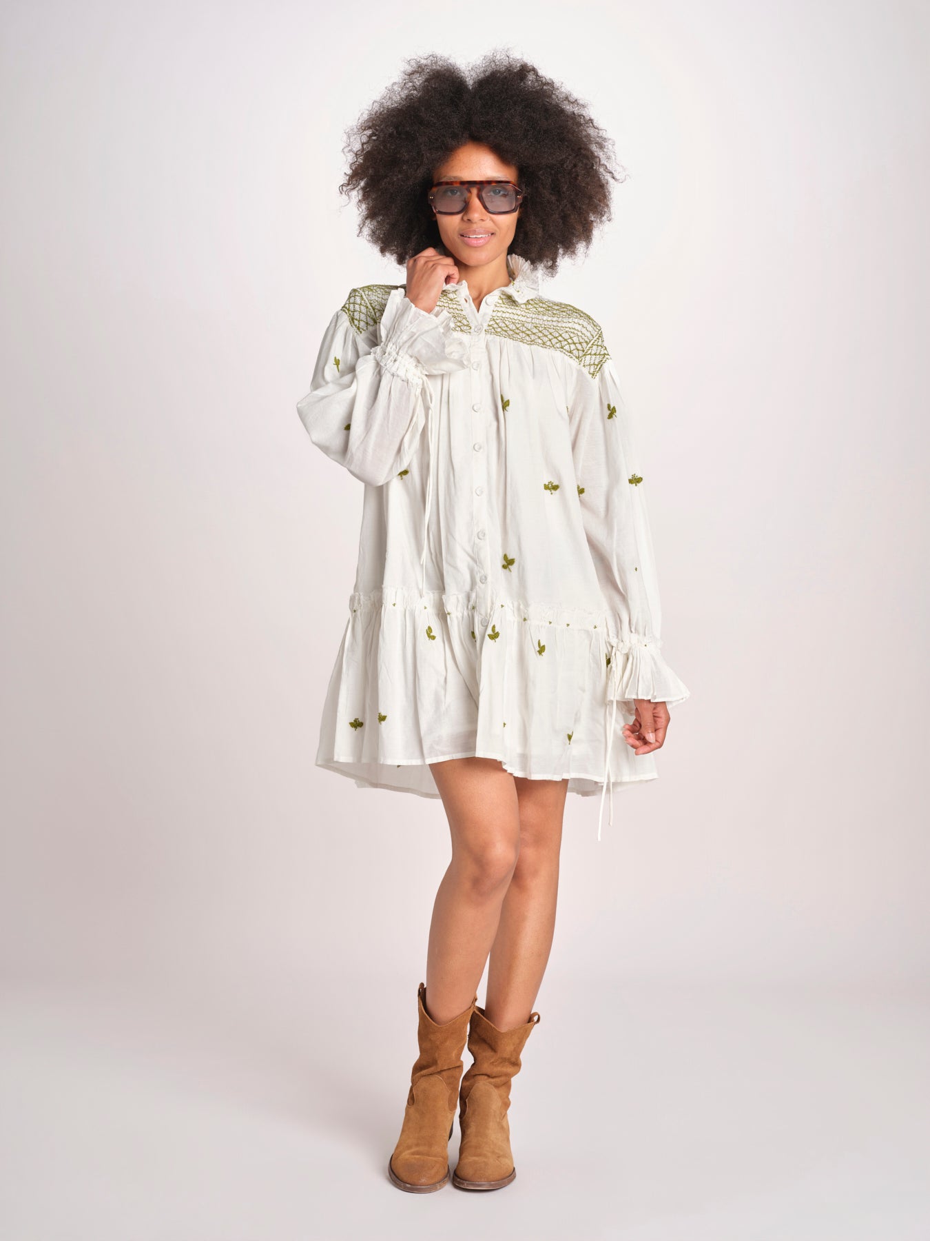 miniabito manica lunga NOUVEAU DRESS PAPYRUS.CALLA GREEN scarlett poppies 