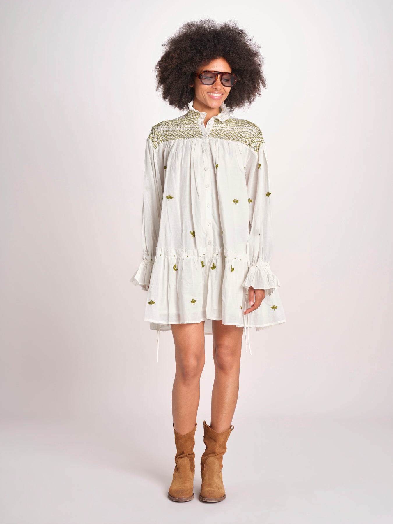 miniabito manica lunga NOUVEAU DRESS PAPYRUS.CALLA GREEN scarlett poppies 