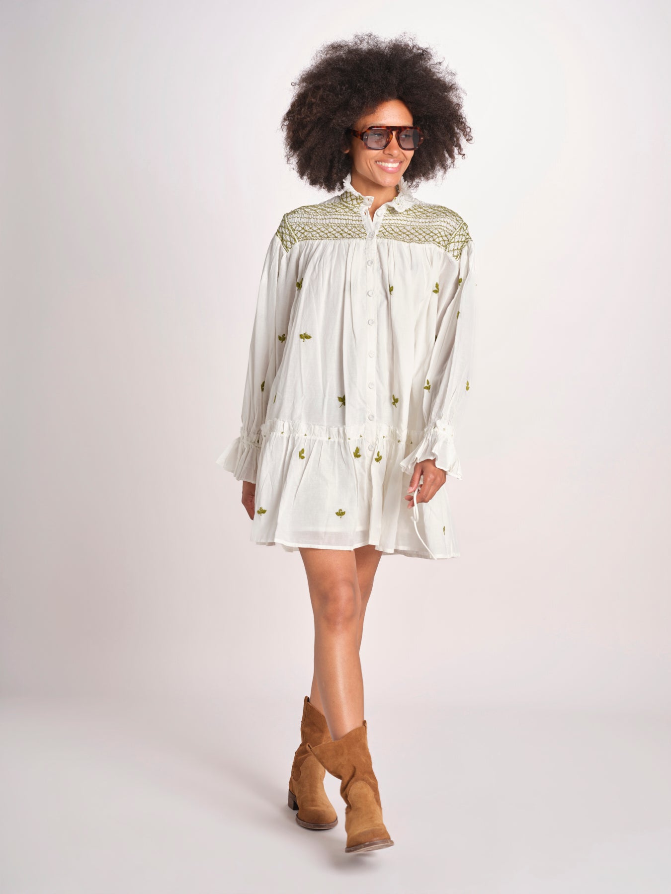 miniabito manica lunga NOUVEAU DRESS PAPYRUS.CALLA GREEN scarlett poppies 
