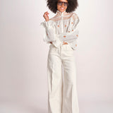 camicia con punto smoke NOVELLE PAPYRUS.ORANGE scarlett poppies 