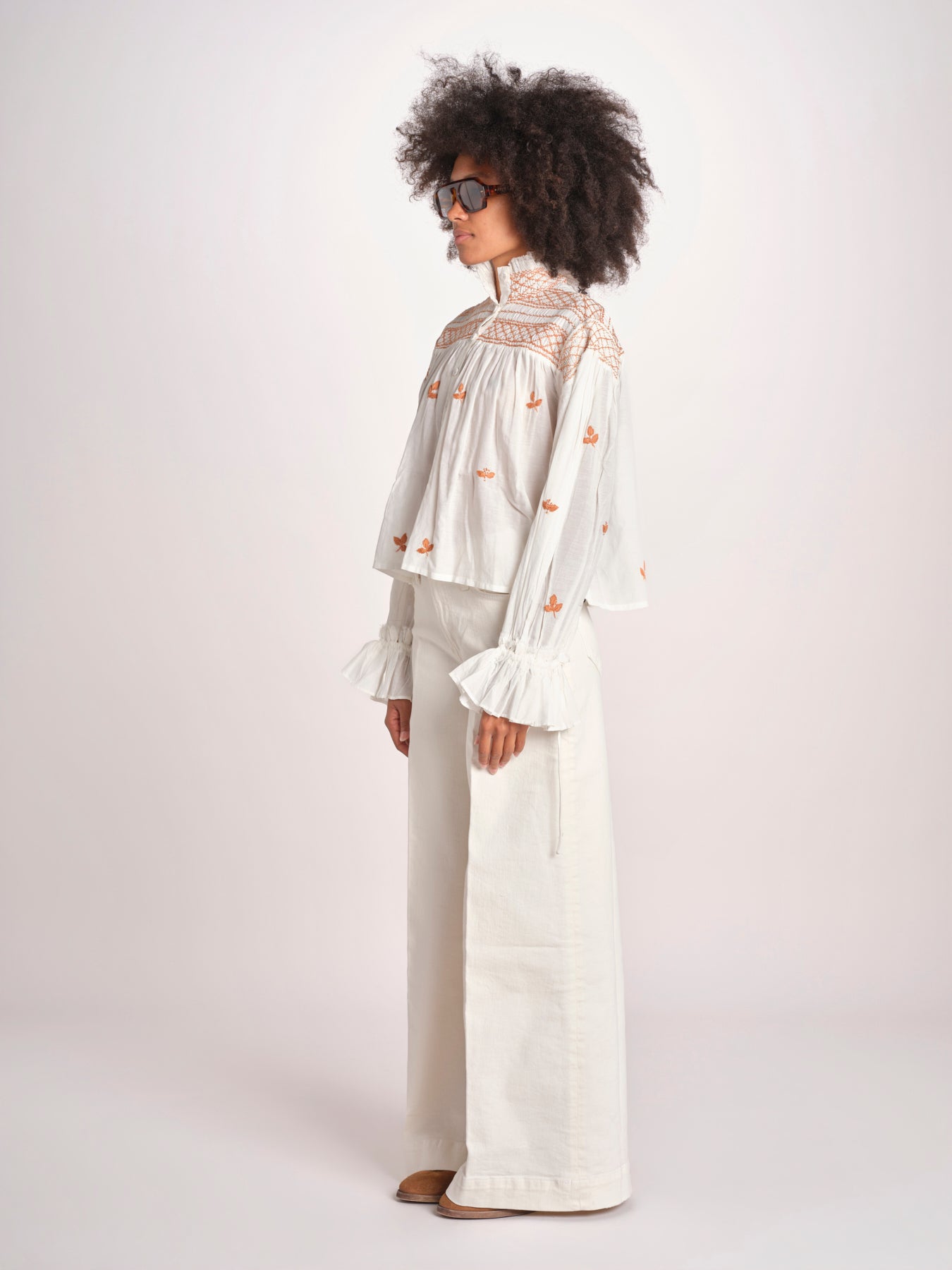camicia con punto smoke NOVELLE PAPYRUS.ORANGE scarlett poppies 
