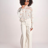 camicia con punto smoke NOVELLE PAPYRUS.ORANGE scarlett poppies 