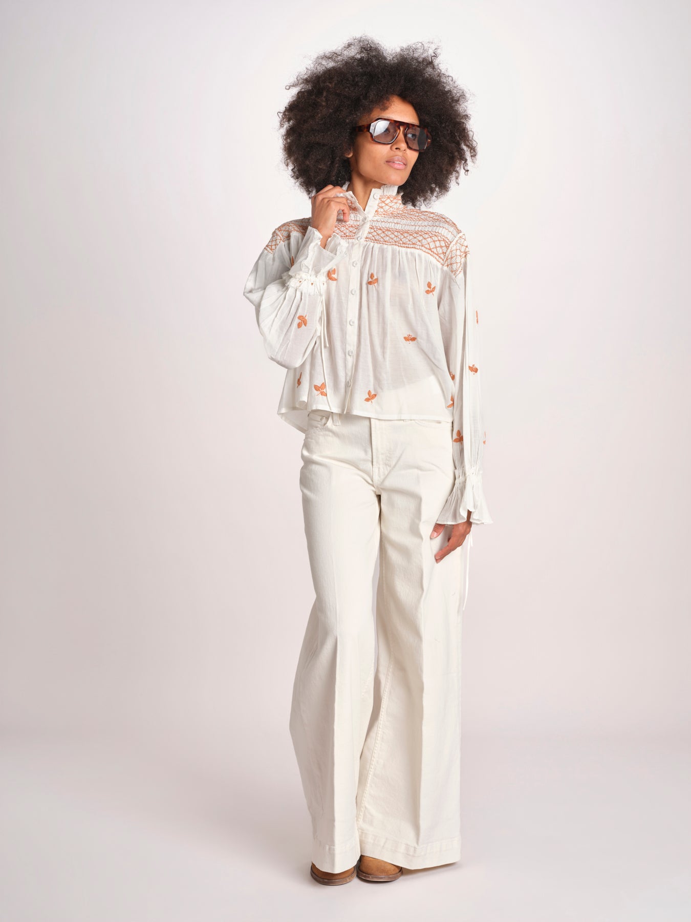 camicia con punto smoke NOVELLE PAPYRUS.ORANGE scarlett poppies 