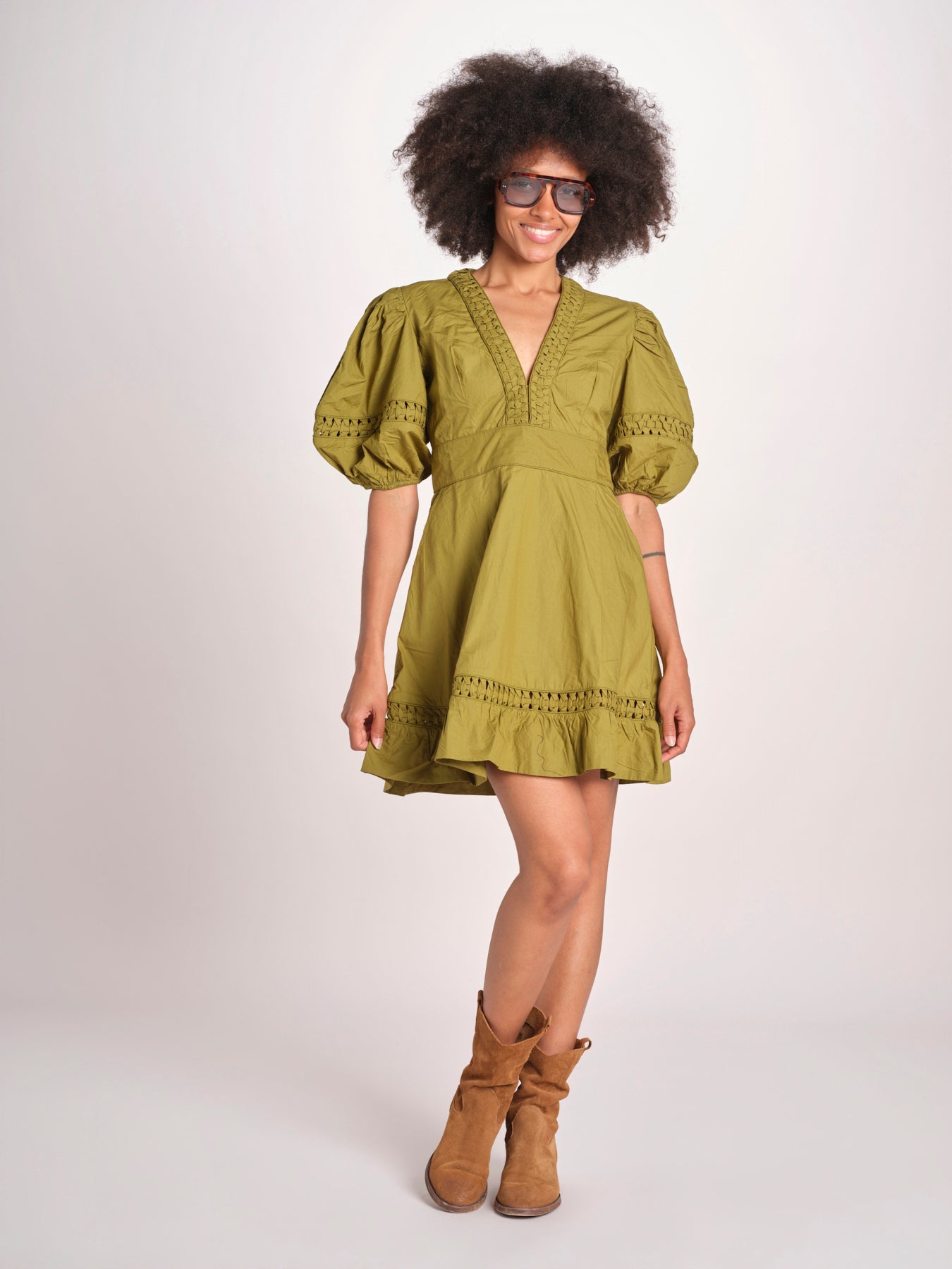 miniabito intrecciato OLGA KOMBU GREEN scarlett poppies 