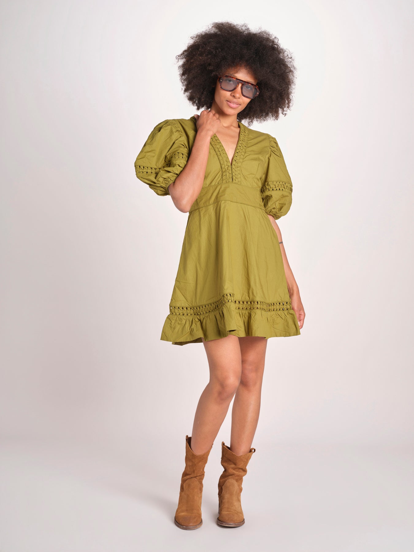 miniabito intrecciato OLGA KOMBU GREEN scarlett poppies 