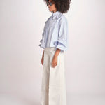 camicia con fiori applicati SIENA WINDSURFER BLU scarlett poppies 