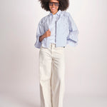 camicia con fiori applicati SIENA WINDSURFER BLU scarlett poppies 