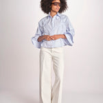 camicia con fiori applicati SIENA WINDSURFER BLU scarlett poppies 