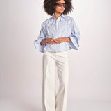 camicia con fiori applicati SIENA WINDSURFER BLU scarlett poppies 