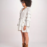 miniabito con rouches SOLEDAD SIMPLY WHITE scarlett poppies 
