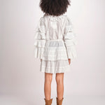 miniabito con rouches SOLEDAD SIMPLY WHITE scarlett poppies 