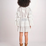 miniabito con rouches SOLEDAD SIMPLY WHITE scarlett poppies 