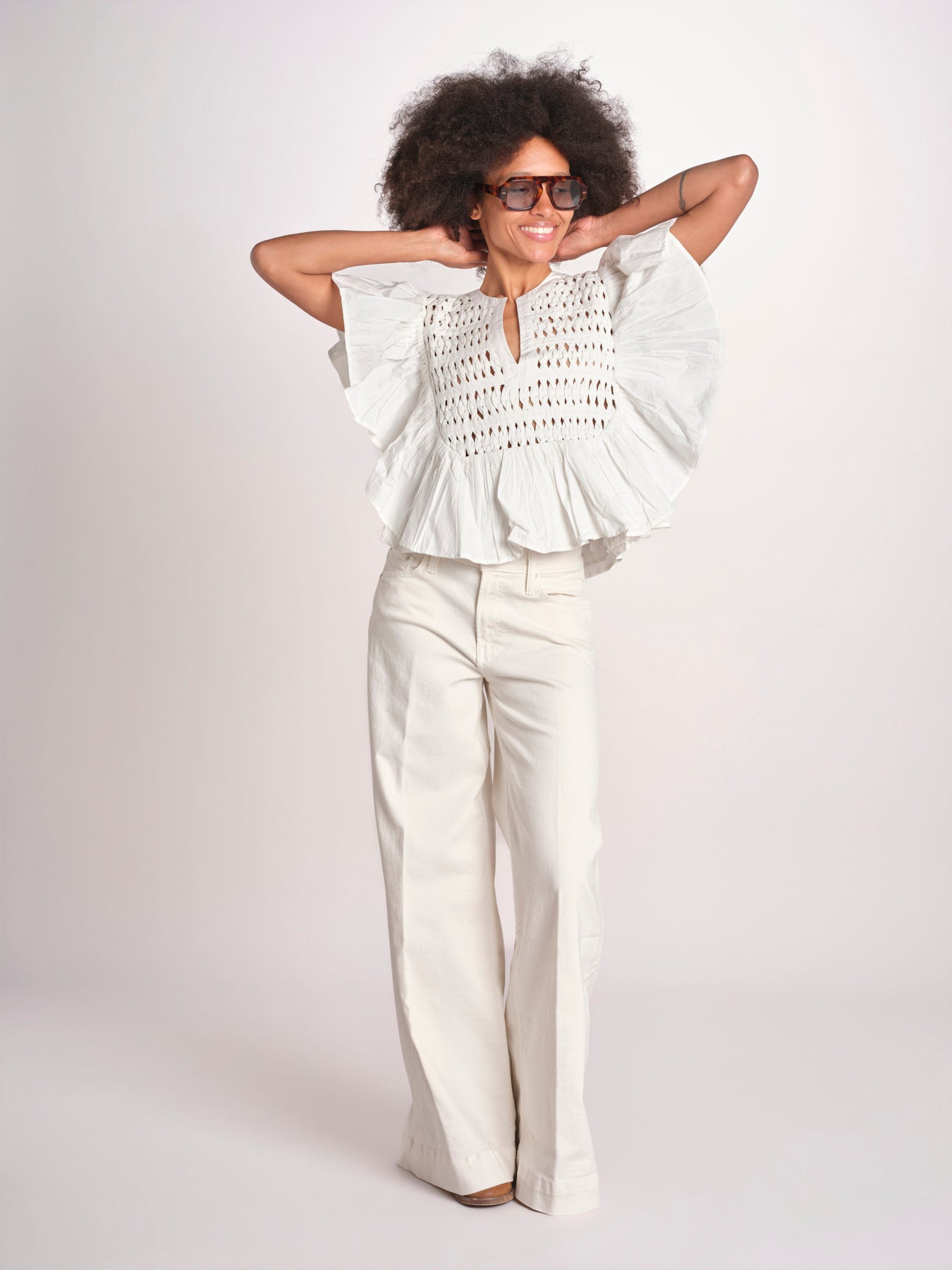 camicia con maniche a sbuffo TOMMIE CRISPY WHITE scarlett poppies 
