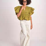camicia con maniche a sbuffo TOMMIE KOMBU GREEN scarlett poppies 
