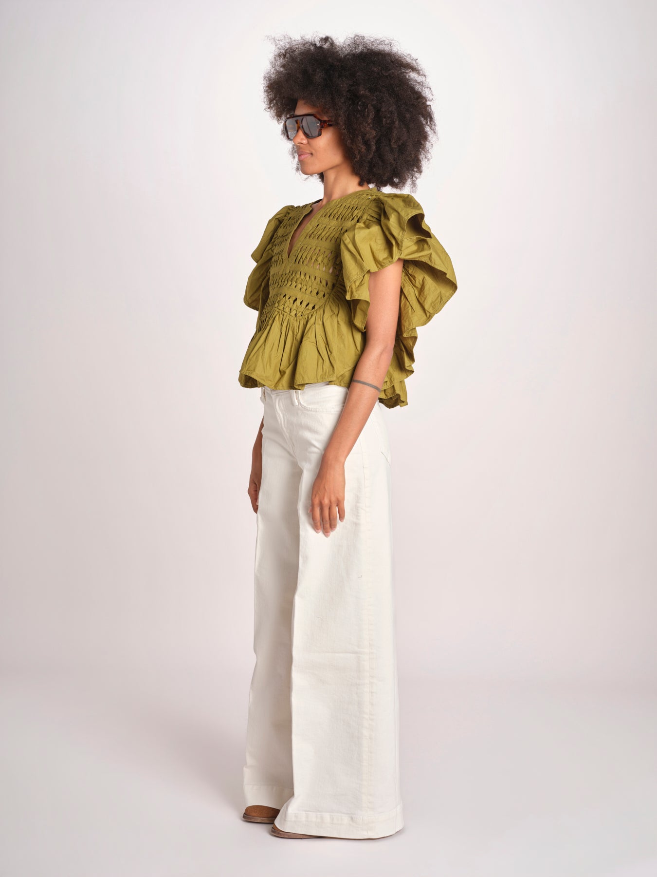 camicia con maniche a sbuffo TOMMIE KOMBU GREEN scarlett poppies 